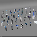 Various Self Service Kiosks With Different Designs Digital Screens And Modern Styles