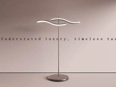 Understated Luxury Timeless Design Floor Lamp With Curved Arm And Metallic Base 3d model