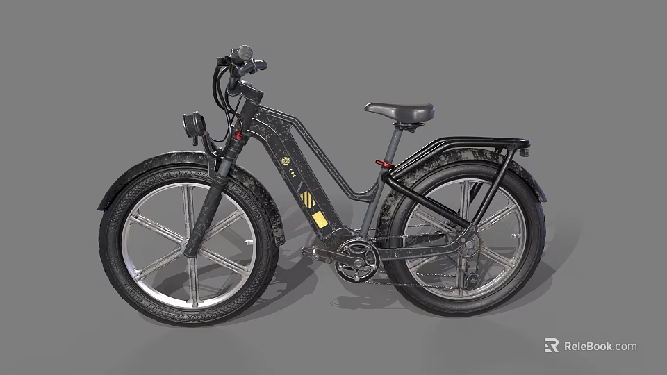 Sleek Black Electric Bicycle Featuring Modern Frame Comfortable Seat And Stylish Wheels 3d model 