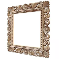 Ornate Vintage Style Photo Frame With Intricate Rope Pattern And Floral Carvings
