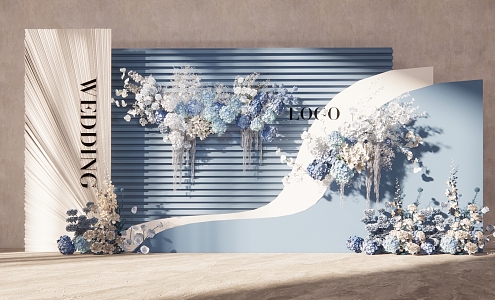 Modern Beauty Chen Blue Wedding 3d model