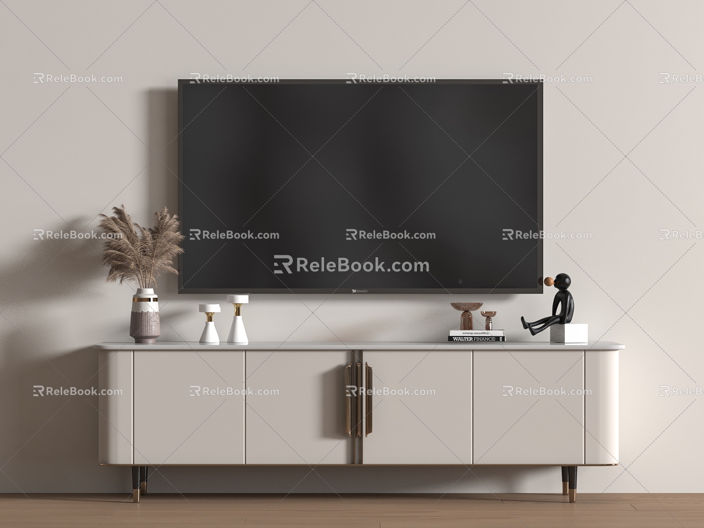 Modern TV Cabinet Floor Cabinet Wood 3d model