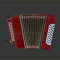 Red Accordion Daily Living Essential with Black Bellows and White Perforated Key Buttons