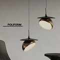 Modern POLIFORM Pendant Lights With Brass And Black Domed Design For Interior Spaces