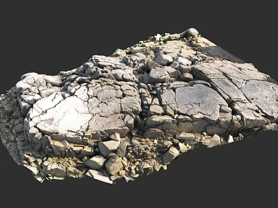 Natural Stone Sample Showing Rough Surface And Cracked Layered Texture Formation 3d model