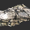 Natural Stone Sample Showing Rough Surface And Cracked Layered Texture Formation 3d model