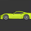 Yellow 3D Rendered Sports Car With Sleek Design Black Windows Alloy Wheels And Reflective Surface