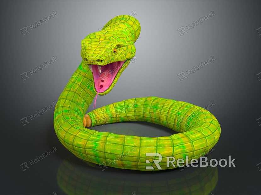 modern snake cobra venomous snake python model