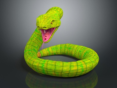 modern snake cobra venomous snake python 3d model