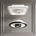 Modern Ceiling Lights Square And Round White Black Layered Ring Design For Home Decoration 3d model