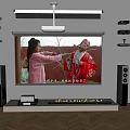 Projector projection screen floor sound projection equipment 3d model