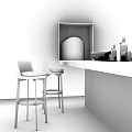 Modern Bar Chair Combination Bar Chair Combination 3d model