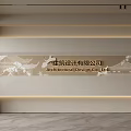 Song style front desk background wall simple background wall front desk reception area background wall company front desk background wall 3d model