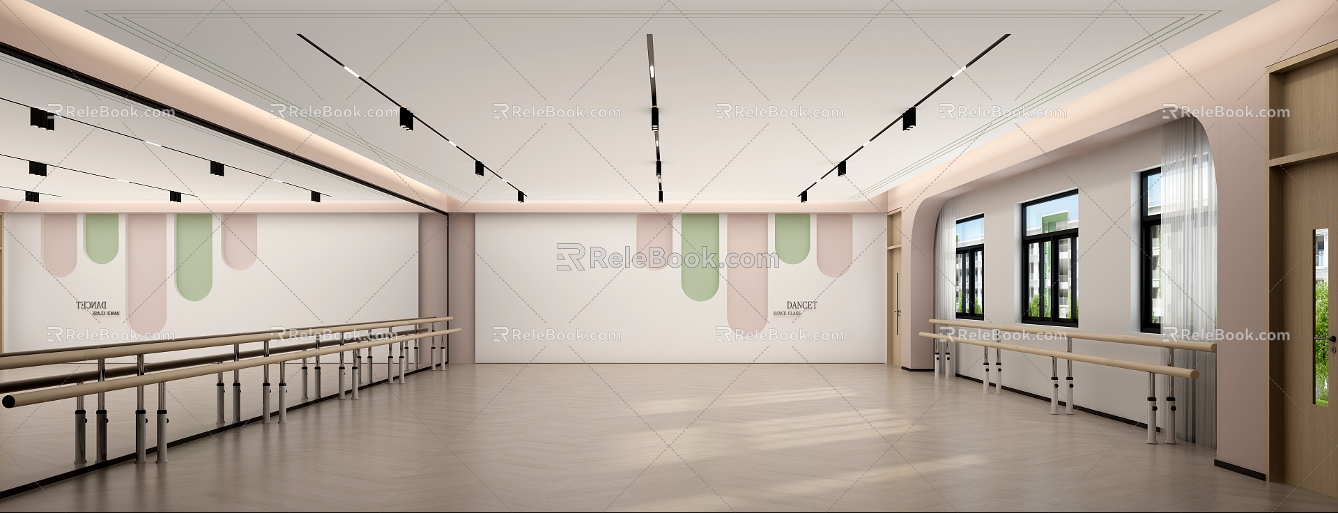 Modern Dance Room Dance Classroom 3d model