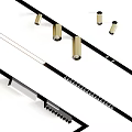 Modern Black Downlights And Spotlights With Sleek Linear Design For Home Lighting