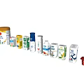 Various Beverage Products Including Milk Juice And Different Packaging Types 3d model