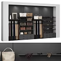 Modern Wardrobe Interior With Hanging Rods Drawers Shelves And Storage For Bags Shoes And Clothes