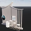Modern Commercial Display Equipment With Curved White Frame And Circular Window