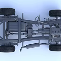 Detailed Car Chassis Structure With Tires Steering Wheel And Engine Components 3d model