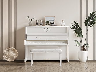 Modern Piano White Children's Piano 3d model