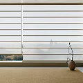Modern Window Blinds Design For Living Room With Natural Light And Vase