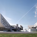 Modern Industrial Factory Complex Exterior Design With Geometric Architecture And Large Windows