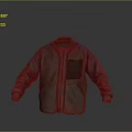 Casual Warm Fleece Jacket with Zipper Closure Dark Sleeves and Front Pocket
