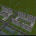 Modern High Rise Residential Buildings With Green Surroundings and Tree Areas