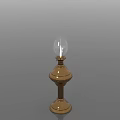 Vintage Brass Oil Lamp With Clear Glass Shade And Classic Design
