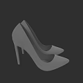 Gray Pointed Toe High Heels With Thin Stiletto Heel And Sleek Design