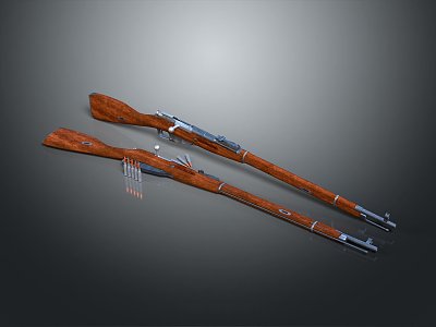 rifle semi-automatic rifle combat rifle battle rifle carbine war rifle attack rifle 3d model