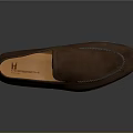 Brown Loafer With Stitching Detail And Orange Interior For Men's Casual Style