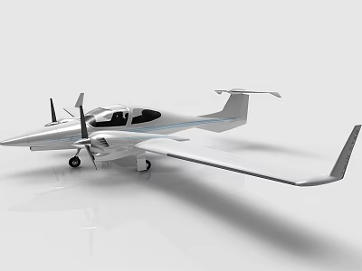 White Passenger Aircraft With Propellers Long Wings And Streamlined Design 3d model