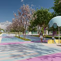 Modern Park Sports Space Runway Ground Pattern 3d model