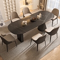 Modern Dining Table and Chair Combination Dining Table and Chair 3d model