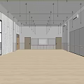 Stylish Shoe Bench In Dance Studio With Mirrors And Wooden Floor