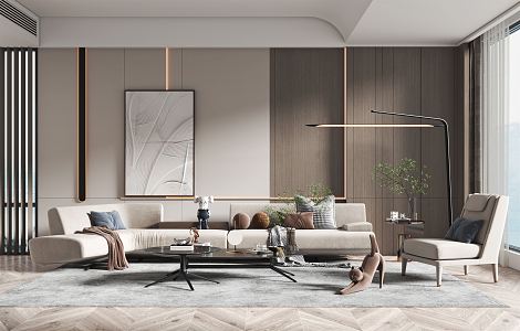 modern living room 3d model