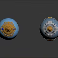 Blue Decorative Egg Shaped Household Items With Gold And Silver Accents