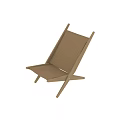 Modern Minimalist Leisure Chair With Wooden Frame Woven Seat And Backrest