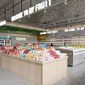Spacious Modern Supermarket With Neatly Arranged Fresh Fruits Vegetables And High Quality Imported Grocery Products