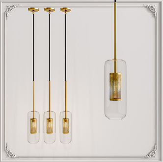 Light Luxury Chandelier Metal Chandelier 3d model