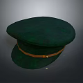 Green Classic Hat With Brown Belt And Metal Buckle For Daily Use