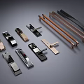 Modern Door Handles With Various Metal Designs And Different Surface Finishes