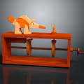 Wooden Children Toy Structure With Armadillo Figure Gourd Shaped Object Wheels And Handle