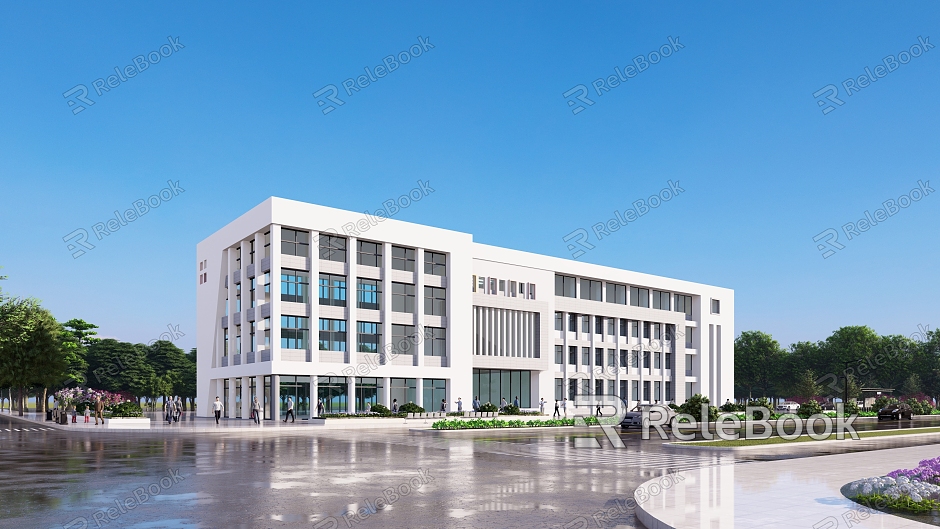 Modern Style Office Building Hotel Apartment Commercial Office Building Industrial Park model