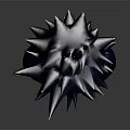 Anime Character 3D Head Model With Spiky Black Hair High Collar And Golden Button