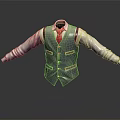 Elegant Striped Men's Vest with White Shirt and Red Tie for Formal Look