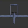 Blue Drone With Long Wings Propeller Tail Fin Landing Gear And Streamlined Design