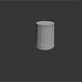 Silver Metal Trash Can With Vertical Stripes And Pedal Design For Home Use