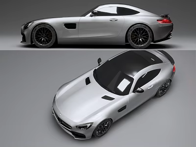Silver Sports Coupe With Sleek Aerodynamic Design And Black Alloy Wheels 3d model